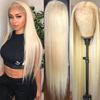 Perruque Lace Front Blonde de 30 Pouces en Cheveux Humains, Perruque Sans Colle HD 13x4 en Cheveux Indiens Bruts, Fournisseur en Gros de Perruques 100% Cheveux Humains Blonds
