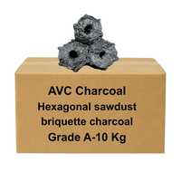 Charbon de bois en briquettes hexagonales de sciure de bois, qualité A, sans fumée, sans flamme, du Vietnam, pour barbecue domestique, chicha, prêt à la vente, carton de 10 kg