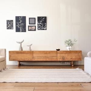 Mueble para <span class=keywords><strong>TV</strong></span> de Madera Reciclada Sólida Estilo Wabi-Sabi Hecho a Mano para Sala de Estar y Hoteles - Muebles Ecológicos y Duraderos - Product Image 1