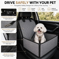 Protecteur de siège de voiture pliable 2-en-1 pour animaux de compagnie, lit et matelas pour chats et chiens, amovible et lavable