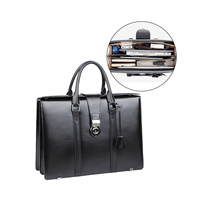 Porte-documents rigide en cuir pour hommes, avec serrure à combinaison et mousse de protection, sac de bureau en cuir sécurisé, vente en gros