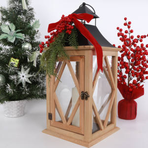 Lanterne <span class=keywords><strong>Natalizie</strong></span> da Tavolo a LED, Ornamenti <span class=keywords><strong>in</strong></span> <span class=keywords><strong>Legno</strong></span>, <span class=keywords><strong>Portacandele</strong></span> e Vasetti per Candele, Regali Luminosi per la Stagione Festiva - Product Image 1