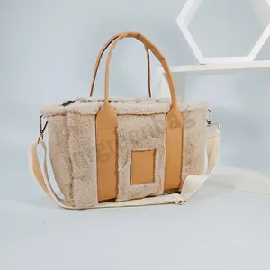 Kadın çanta kış bayanlar için moda büyük kapasiteli peluş Tote çanta kadın Crossbody omuz çanta