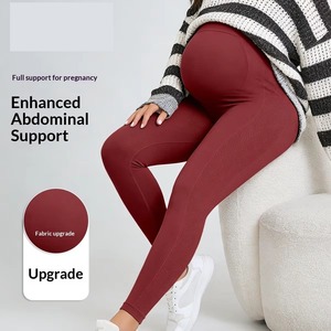 Leggings en nylon couleur café, prêts à porter en extérieur, pour la <span class=keywords><strong>grossesse</strong></span> précoce, très élastiques, à séchage rapide, non contraignants - Product Image 5