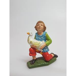 Pasteur avec oie aux couleurs vives en PVC H. 10CM - Product Image 1