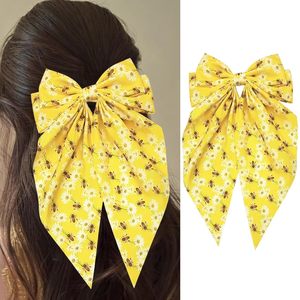All'ingrosso fermagli per capelli girasole stampa fiore fiocco clip a molla tessuto nastro di raso per ragazze '<span class=keywords><strong>festa</strong></span> <span class=keywords><strong>hawaiana</strong></span> spiaggia <span class=keywords><strong>accessori</strong></span> - Product Image 2