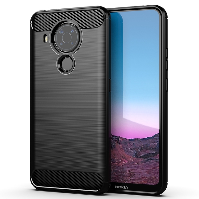 Jmax Ultrathin Shockproof Carbon Fiber Auto Focus Textured Anti Scratch TPU Phone Case for NOKIA 5.3 1.3 2.4 3.4 5.4 1.4 8.3 5G