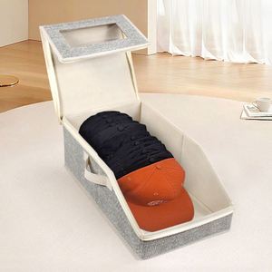 Clear PVC Non-woven Fabric Rectangular Hat Storage <b>Box</b> Holds up to 24 Caps Custom Size - Product Image 5