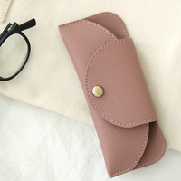 Étui à lunettes double en cuir PU, facile à transporter, cadeau pour étudiants, pochette de rangement pour lunettes avec fermeture magnétique
