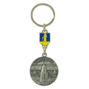 VastGifts Customized Metal Keychain Soft Hard Enamel with Leaf Tea Design UV Printed Bag Decoration Keychains