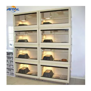 Pet Animal Reptile Show Display Cases Turtle Lizard Cages ABS Snakes Breeding Bins Box Reptile Enclosure