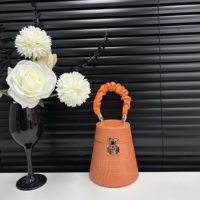 Sac Mini-Baril à Motif Crocodile avec Poignée Plissée, Style Designer, Sac Bandoulière pour Femme
