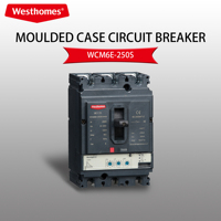 Westhomes WCM6E-250 Disjoncteur électronique tripolaire (3P) et tétrapolaire (4P) 250A 400V 35kA 50kA avec protection réglable et contacts en cuivre pour contrôle industriel