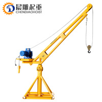 Mini grue moteur extérieur monophasé grue de levage Mobile 220v /380v 300kg 500kg 800kg 1000kgangle de rotation 360 degrés grand