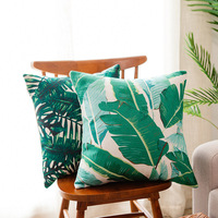 Housse de coussin décorative pour canapé et canapé, taie d'oreiller en Polyester, coton et lin à imprimé Tropical de haute qualité