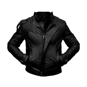 2025 chaqueta de cuero de piel de vaca 100% personalizada para hombre, cuello levantado de buena calidad, Color personalizado con logotipo frontal a la venta - Product Image 1