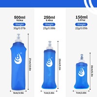 Bouteille d'eau de sport pliable portable en PP TPU souple avec paille pour adultes, cyclisme, randonnée, trail running, sports de plein air, 500 ml