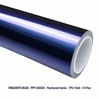 Film de protection de véhicule (PPF) en TPU aliphatique de la série Tanzanite Blue Pearlescent, auto-réparant, anti-jaunissement, hydrophobe, vente en gros, couleur PPF