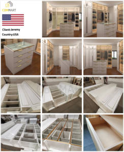 Cbmart מותאם אישית ארון עץ עם מגירה ארונות להראות ריהוט חדר אמבטיה לפרויקטי בניין בתים - Product Image 5