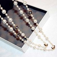 Célèbre Camélia Long Collier Bijoux Fleurs Sautoir Collier Femme Perle Collier Collares Largos Femmes