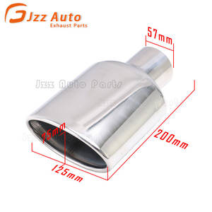 Embouts de tuyau d'échappement universels ovales argentés en acier inoxydable à <span class=keywords><strong>coupe</strong></span> d'angle décoratifs pour voiture - Product Image 2