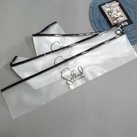 Sacs d'emballage personnalisés à fermeture éclair pour extensions de cheveux, sacs en plastique givrés de luxe pour colliers longs, pochettes personnalisées pour perruques