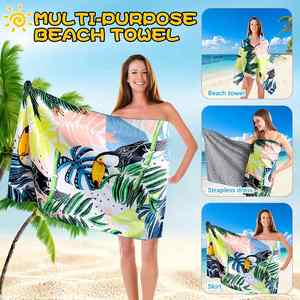 Serviette de plage en microfibre à séchage rapide, double face, sans sable, serviette de plage en microfibre, serviette de plage personnalisée - Product Image 2