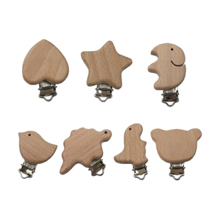 Natural Beech Wood Baby Pacifier Clips Dummy Clips DIY Pacifier Chain Accessory Clips Diy Custom
