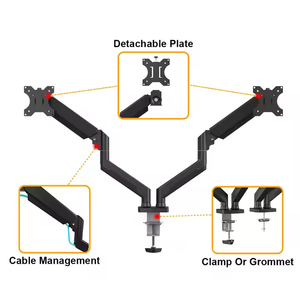 CHARMOUNT Max VESA 100*100mm Soporte de <span class=keywords><strong>monitor</strong></span> dual Brazos de <span class=keywords><strong>monitor</strong></span> de escritorio de montaje <span class=keywords><strong>doble</strong></span> - Product Image 3