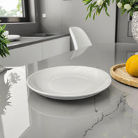 Assiettes en porcelaine blanches unies personnalisées avec logo, vaisselle de restaurant, assiettes rondes en céramique de 9 pouces à prix avantageux