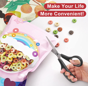 Venta directa del fabricante: tijeras de papel de plástico de acero inoxidable multifuncionales personalizadas con mango de agarre para uso doméstico y de oficina - Product Image 4