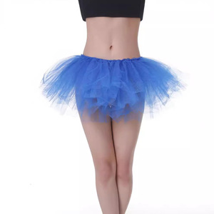 Fitspi Jupe <span class=keywords><strong>Tutu</strong></span> 5 couches pour femme, jupe bouffante en tulle pour adulte, jupe à volants superposés tendance, costume de ballet pour performance cosplay, jupe en maille - Product Image 3