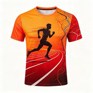 T-shirt de sport pour homme en polyester, personnalisé avec logo OEM, imprimé numériquement, idéal pour la promotion d'équipes de marathon, événements sportifs, course à pied et gym, séchage rapide - Product Image 1