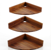 Étagère murale triangulaire flottante en forme d'éventail, support de rangement d'angle en bois, organisateur d'outils de salon à trois niveaux, écologique et moderne