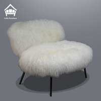 Fauteuil lounge bleu de style italien en tissu de laine, mobilier de salon, fauteuil lounge individuel de luxe avec pieds en métal pour la maison et l'appartement
