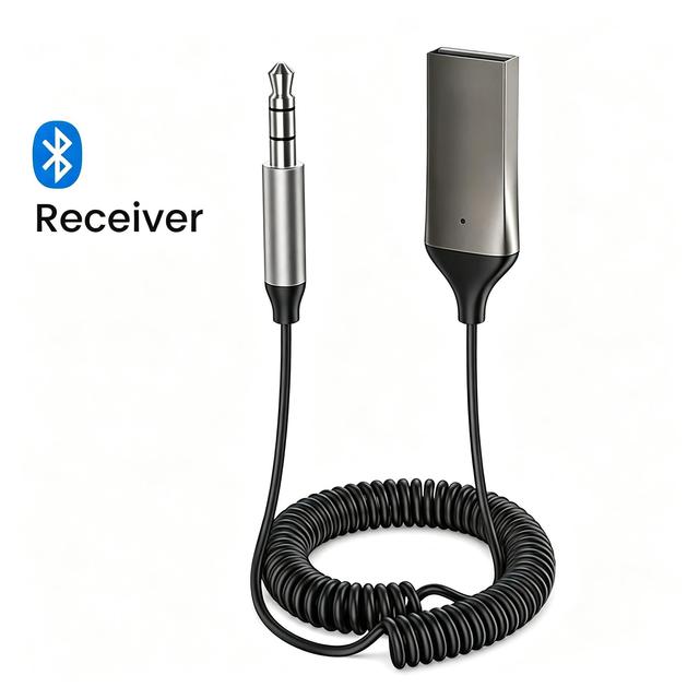 5.3 Aux Adapter Wireless   Receiver Kits USB to 3.5mm Jack Music Mic Handsfree Spring Audio Cable Speaker