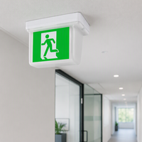 Panneau de sortie de secours LED 2W, étanche IP65, en polycarbonate, utilisation intérieure/extérieure, rechargeable, autonomie de 3 heures, CRI 95 élevé, dimmable
