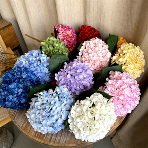 KEWEI-H001 Fleurs artificielles en soie 3D Hydrangea soleil bleu foncé Grande fleur artificielle Hydrangea pour décoration de mariage - Product Image 1