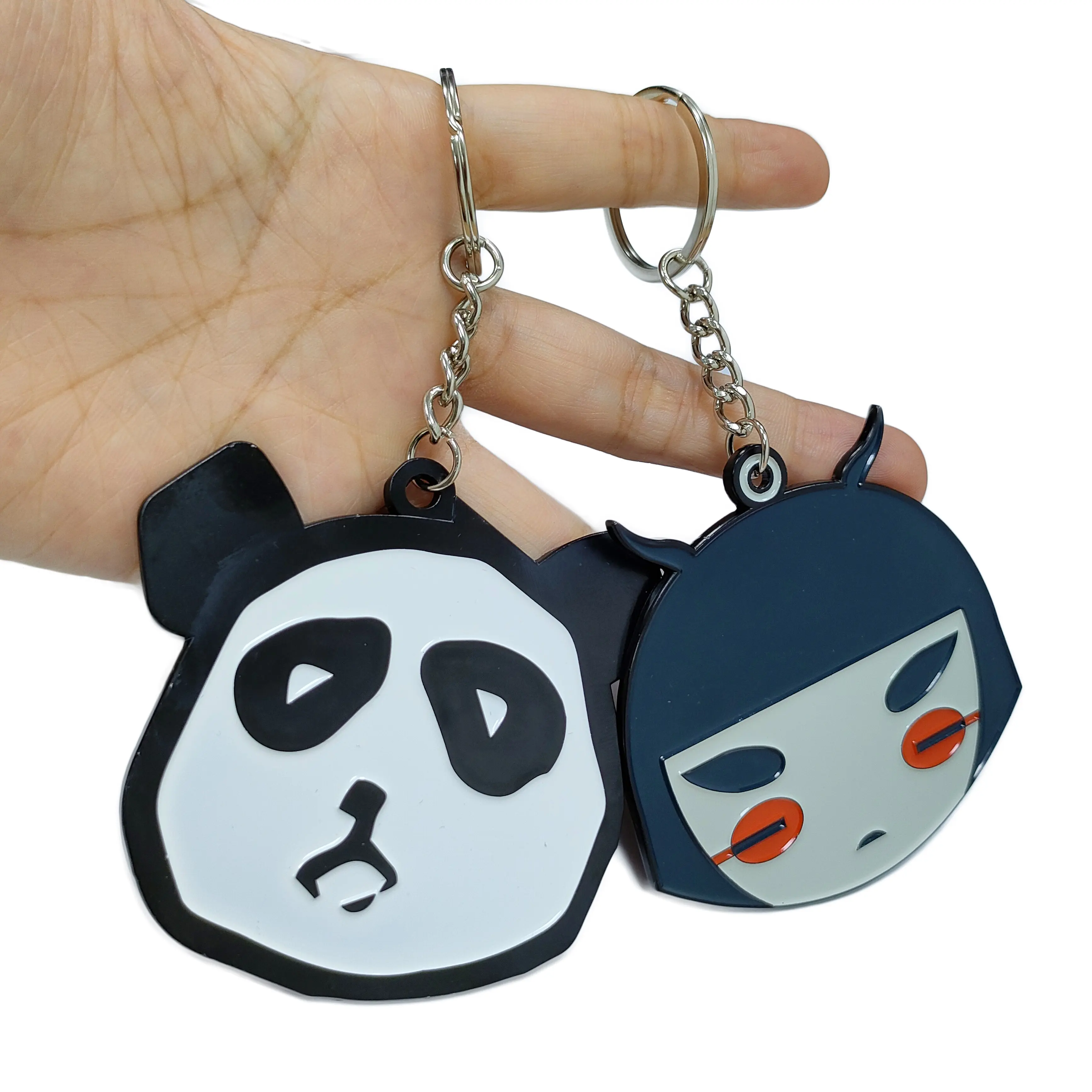 Mini çanta sırt çantası lüks anahtarlık aksesuarları özel metal tek parça anime panda pet anahtarlık karbon fiber keyanahtarlıklar