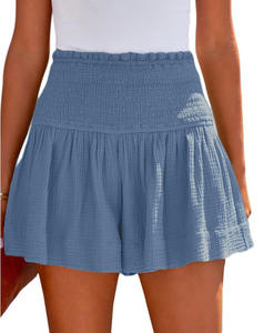 Shorts Deportivos de Verano 2026 para Mujer, Cintura Alta, Plisados, Casuales, de Algodón y Lino - Product Image 2