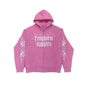 Wholesale Manufacturer French Terry 500 Gsm Heavy Weight Cotton Hoodie Custom <b>3D</b> Embroidery Logo Printing Zip up <b>Hoodies</b> - Product Image 3