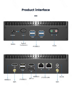 Mini PC Industrial J6412, Carcasa sin Ventilador, 2 Puertos LAN Gigabit, 2 Puertos COM, Sistema Informático Integrado, DDR4 8GB, SSD de 256GB, Unidad de Estación de Trabajo - Product Image 2