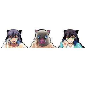 Pegatinas de movimiento 3D de Demon Slayer Inosuke para chica, calcomanías de movimiento 3D de personaje de <span class=keywords><strong>Manga</strong></span> para coche, portátil, tablero de esquí - Product Image 1