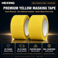 HEXING 80 ° Ruban de masquage en papier crépon jaune C, sans résidus de solvant ni de caoutchouc, pour peinture automobile, vente en gros