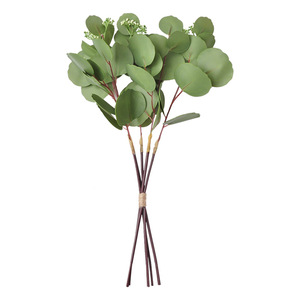 Bouquet de feuilles d'eucalyptus artificielles 30cm-100cm en PVC souple pour décoration de mariage et de maison, moulage par injection, verdure imprimée en 3D - Product Image 5