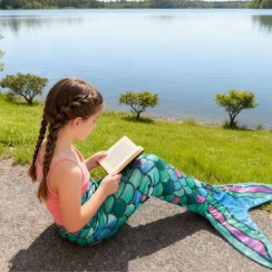 Vente en gros usine : Magnifique <span class=keywords><strong>couverture</strong></span> en flanelle, <span class=keywords><strong>couverture</strong></span> sirène pour fille et adolescente, douce et réconfortante, toutes saisons, sac de couchage <span class=keywords><strong>Petite</strong></span> Sirène - Product Image 6