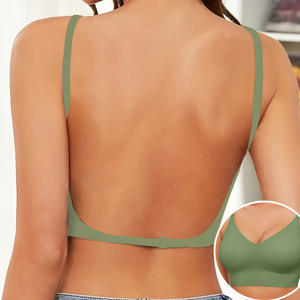 Para <span class=keywords><strong>Shein</strong></span> Explosions Sujetador con espalda en U sin espalda grande <span class=keywords><strong>Ropa</strong></span> <span class=keywords><strong>interior</strong></span> sin cables sin rastro Europea americana Almohadilla para el pecho transpirable Pecho pequeño - Product Image 4