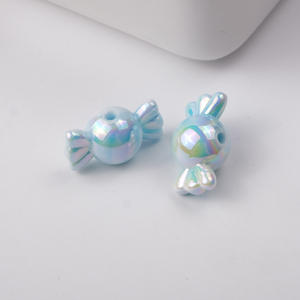 Venta al por mayor de Color caramelo galvanoplastia DIY pulsera accesorios cuentas perforadas arco acrílico plástico y cuentas Lucite - Product Image 4