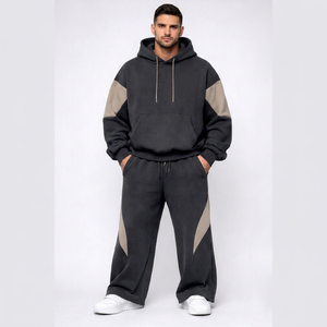 Conjunto Deportivo Personalizado con Efecto Ácido, Sudadera con Capucha y Pantalones de Chándal, Estilo Casual Urbano, Unisex, de Algodón de Peso Medio - Product Image 1