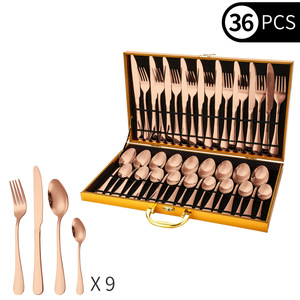Juego de Cubiertos de Acero Inoxidable de 24 Piezas con Diseño Moderno y Acabado Espejo, con Estuche, Fácil de Limpiar y Reutilizable para Banquetes de Boda y Fiestas - Product Image 5